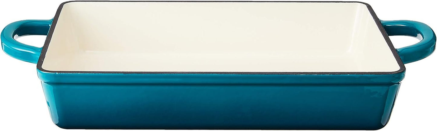 Crock Pot 112008.01 Artisan 13 Inch Enameled Cast Iron Lasagna Pan, Teal Ombre