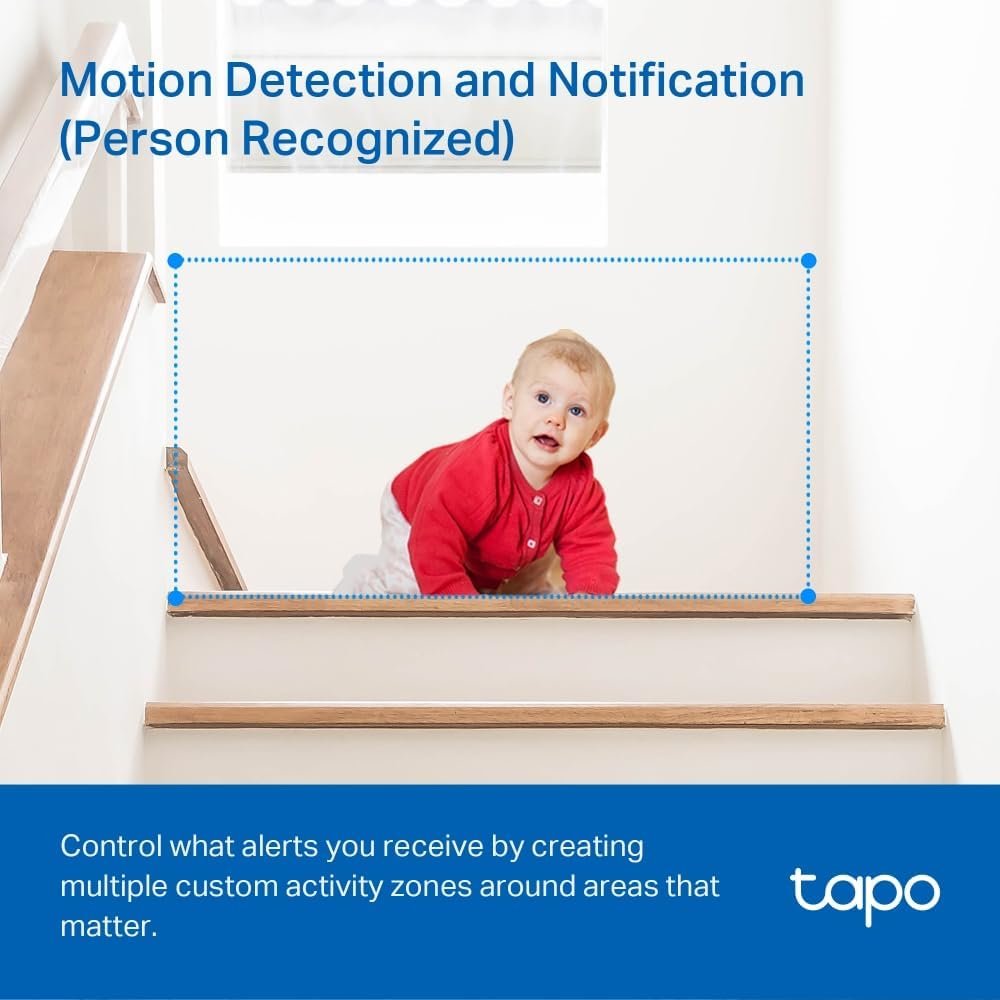 TP-Link Tapo Pan/Tilt AI Smart Home Security Wi-Fi Camera, Baby Monitor, 1080P, Motion & Person Detection, Night Vision, SD Card Slot, Voice Control, No Hub Required, 2-Pack (Tapo C200P2)