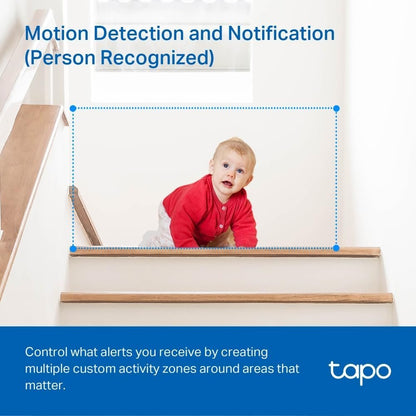 TP-Link Tapo Pan/Tilt AI Smart Home Security Wi-Fi Camera, Baby Monitor, 1080P, Motion & Person Detection, Night Vision, SD Card Slot, Voice Control, No Hub Required, 2-Pack (Tapo C200P2)