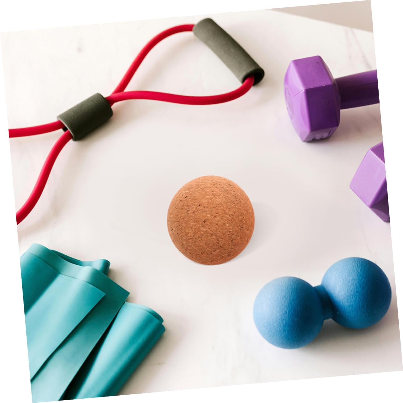 Toddmomy Palla da Yoga Palla da Massaggio Terapeutico Massaggiatore a Mano Massaggiatore Muscolare Sfera a Rulli Massaggiatori per La Schiena Accessori per Massaggi Trucioli di Sughero