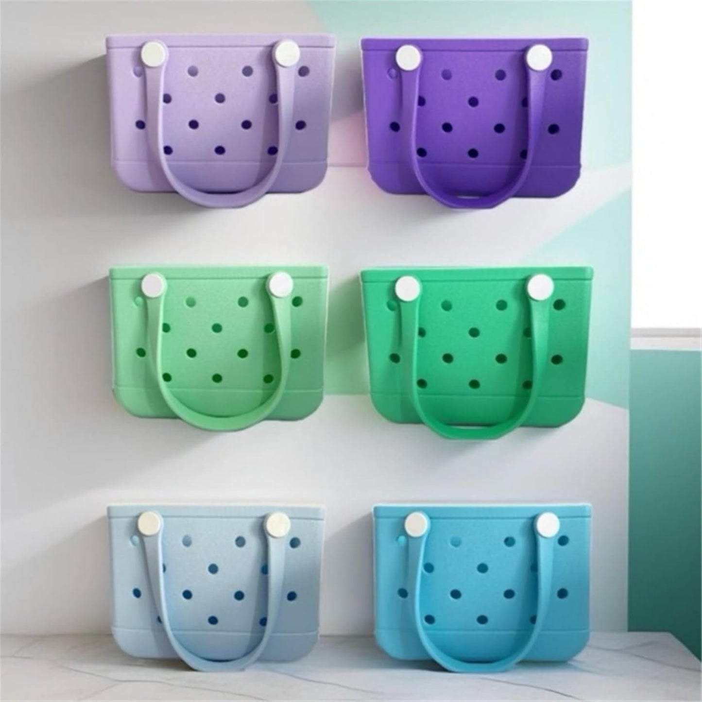 GBB Rubber Tote Bag Small Beach Bag Waterproof Outdoor Tote Bag Washable Tote Portable Travel Bag Open Handbag for Daily