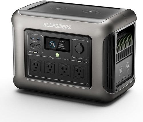 ALLPOWERS R1500 Portable Power Station, 1152Wh Expandable LiFePO4 Battery Backup w/ 4 1800W (3000W peak) AC Outlets, 0-80% in 40 Min, 43dB UPS Solar Generator for Camping, Off-grid, RV, Home Use
