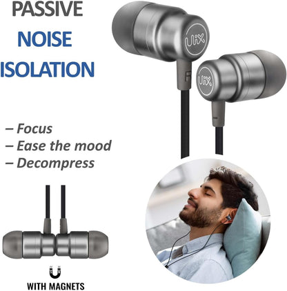 ULIX Rider USB C Headphones, 5 Years Warranty, Magnetic USB-C Earbuds for iPhone 16 15 Pro Max Plus Samsung Galaxy S24 S23 Ultra S22 S21 FE S20 Z Flip 3 Fold 4 A53 A54, USB Type C Earphones - Grey