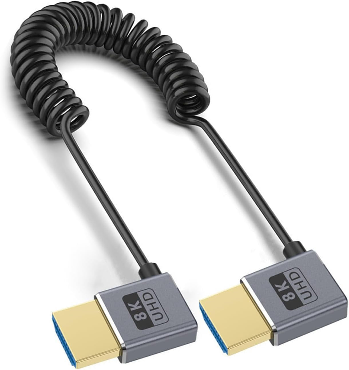 XEGZLH 2.1 Version Coiled Video Cord 8K@60Hz Extension Cable 48Gbps for 1080p Video Streaming Line Extension Line