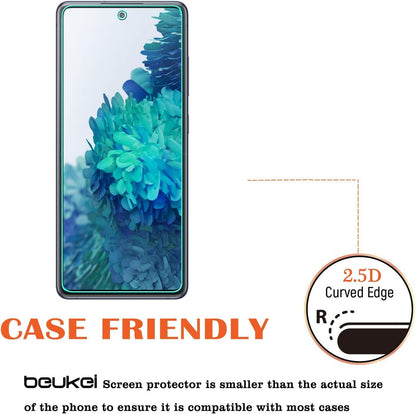 beukei (4 Pack) Compatible for Samsung Galaxy S20 FE 5G / Galaxy S20 FE 5G UW [ Not Fit S20/S21FE/S21] Screen Protector Tempered Glass,Touch Sensitive,Case Friendly, 9H Hardness
