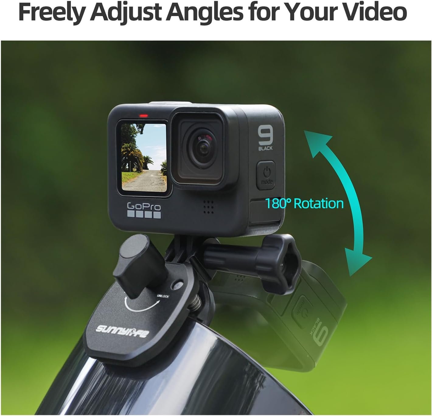 Motorcycle Windshield Mount for Gopro Hero 12 11 10 9, for Insta 360 Motorcycle Mount, Aluminum Alloy Windshield Camera Clip Compatible with Insta360 X5 X4 X3