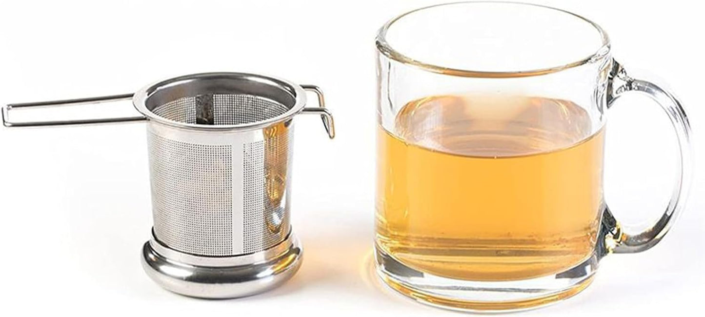 Stainless Steel Tea Infuser | Foldable Drinks Strainer | Lightweight Anti-Drip Tea Infuser with Lid for Home, Kitchen, Camping, Travel, Workplace