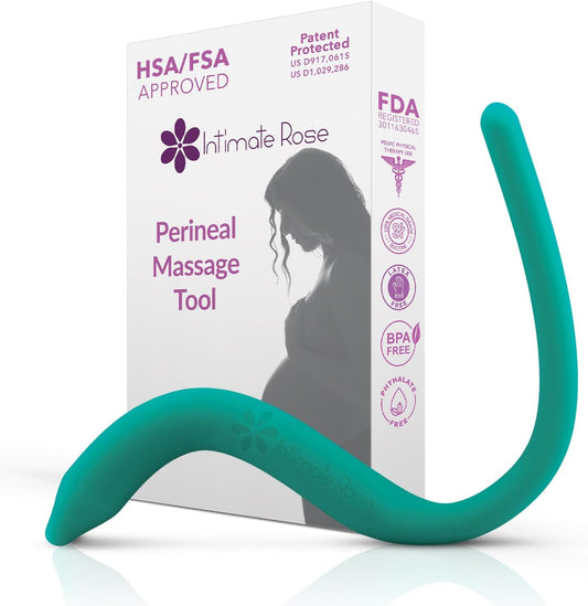 Vibrating Perineal Massage Tool : Labor Prep & Delivery Essentials for Maternity Must-Haves – Medical-Grade Silicone for Pregnancy & Postpartum Comfort, Patented Design, 10 Vibration Modes