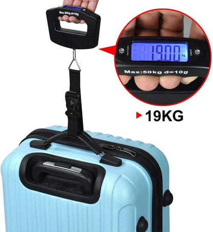 Digital Luggage Scales, 50kg/110lb Electronic Hanging Scales, Portable Digital Luggage Scale with Backlight Digital Display Travel, Handheld Style Suitcase Scales with Hook for Travel Outdoor Home Use