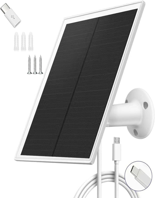 5W Solar Panel for Security Camera Outdoor, 5V USB Charger Compatible with Rechargeable Battery Powered Cam, Camera Solar Panel with IP65 Waterproof, 9.8ft Cable, 360° Adjustable Bracket