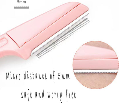 Eyebrow Razor, 6 pcs Foldable Shaving Grooming Blades Kits, Facial Hair Shaper Remover with Precision Cover for Women Makeup Face Care Tools Comes with a pair of eyebrow trimming scissors