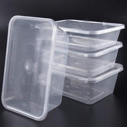 HOMEE HOMEE Meal Prep Containers, 50 Pack- 26oz Plastic Storage Food Containers with Lids, Disposable Bento Box BPA Free, Reuse, Refrigerator Safe, Microwave, Dishwasher Safe (White)