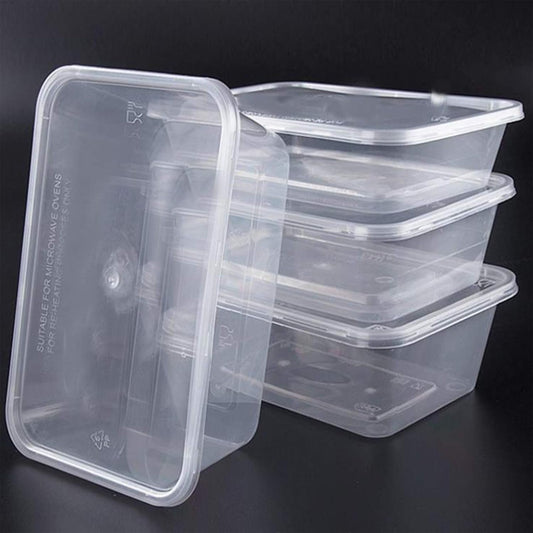 HOMEE HOMEE Meal Prep Containers, 50 Pack- 26oz Plastic Storage Food Containers with Lids, Disposable Bento Box BPA Free, Reuse, Refrigerator Safe, Microwave, Dishwasher Safe (White)