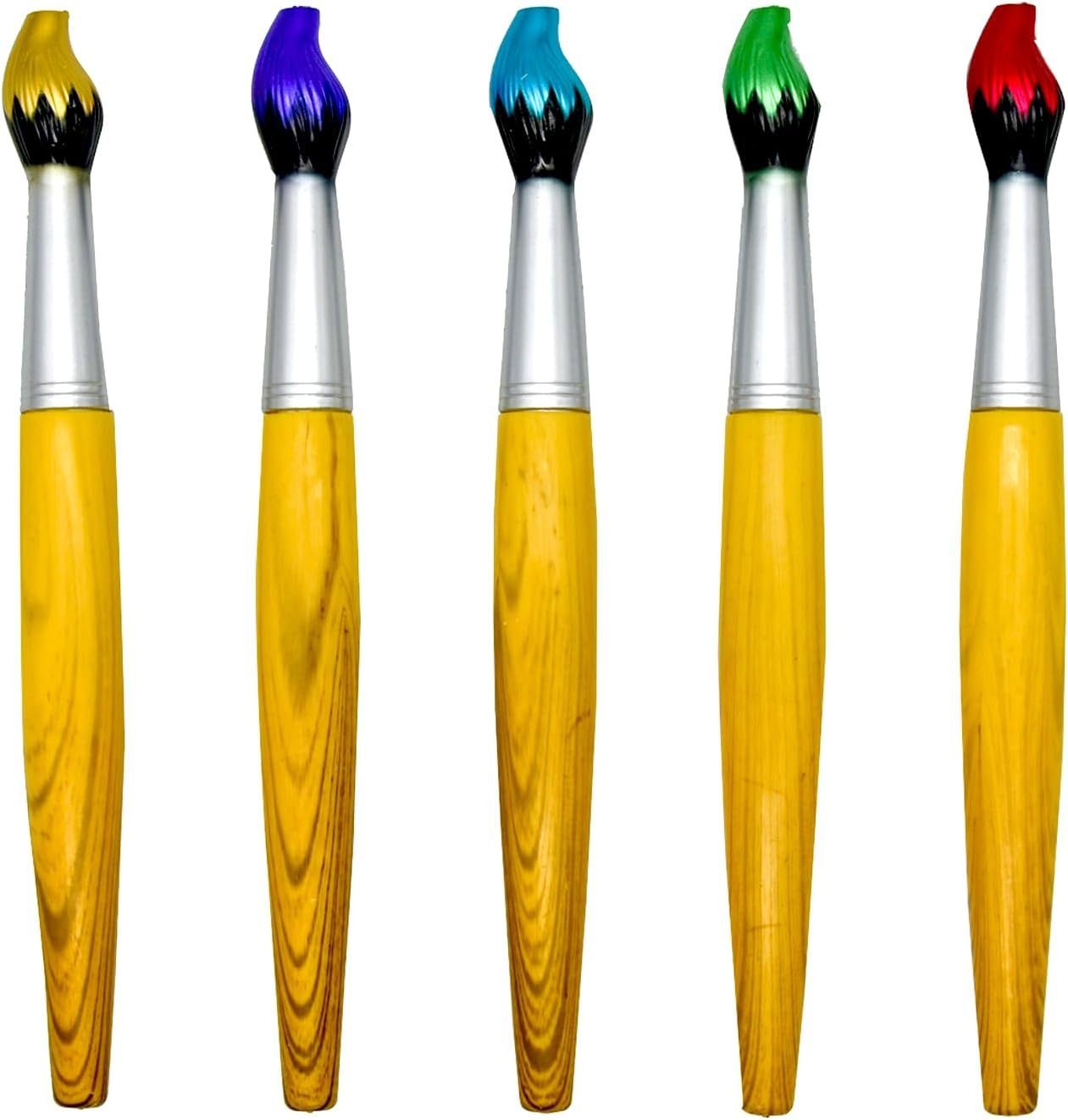 Lopenle 10 PCS Bamboo Brush Pens Paintbrush Pens Novelty Bamboo Ballpoint Pen for Art Activities School Office Party Stationery