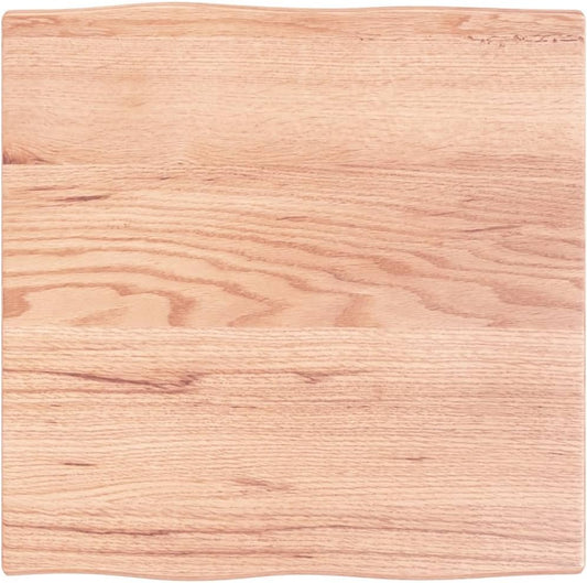 Homgoday 60 x 60 cm Light Brown Solid Oak Tabletop, Raw Edge Design, Versatile Replacement for Coffee Table, Dining Table, Desk Top - Durevole & Stylish