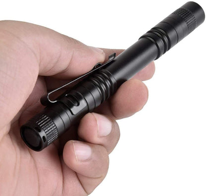 4 Pcs 1000LM LED Penlight Flashlight Tactical Torch with Clip,Portable Mini Penlight, Small Waterproof Flashlight for,Check, Work, Repair and Security Night Patrols(13.3 cm) (4 Pack)