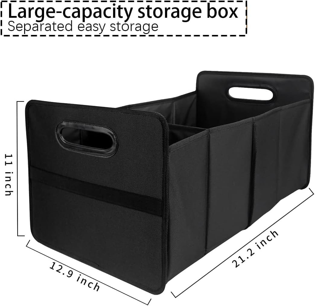 XINLIYA Car Trunk Organizer, Portable Foldable Auto Sturdy Cargo Storage Box with Muti Compartments, Multifunctional Collapsible Car Storage Bag, Non Slip Bottom Universal for SUV Truck Van