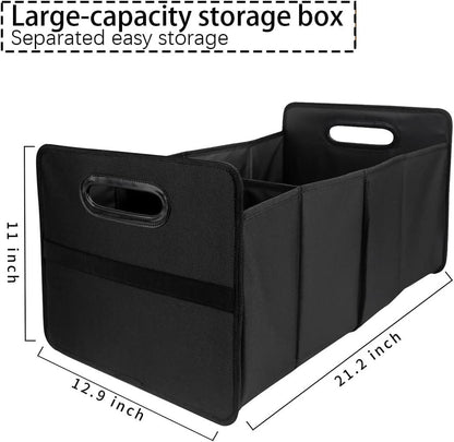 XINLIYA Car Trunk Organizer, Portable Foldable Auto Sturdy Cargo Storage Box with Muti Compartments, Multifunctional Collapsible Car Storage Bag, Non Slip Bottom Universal for SUV Truck Van