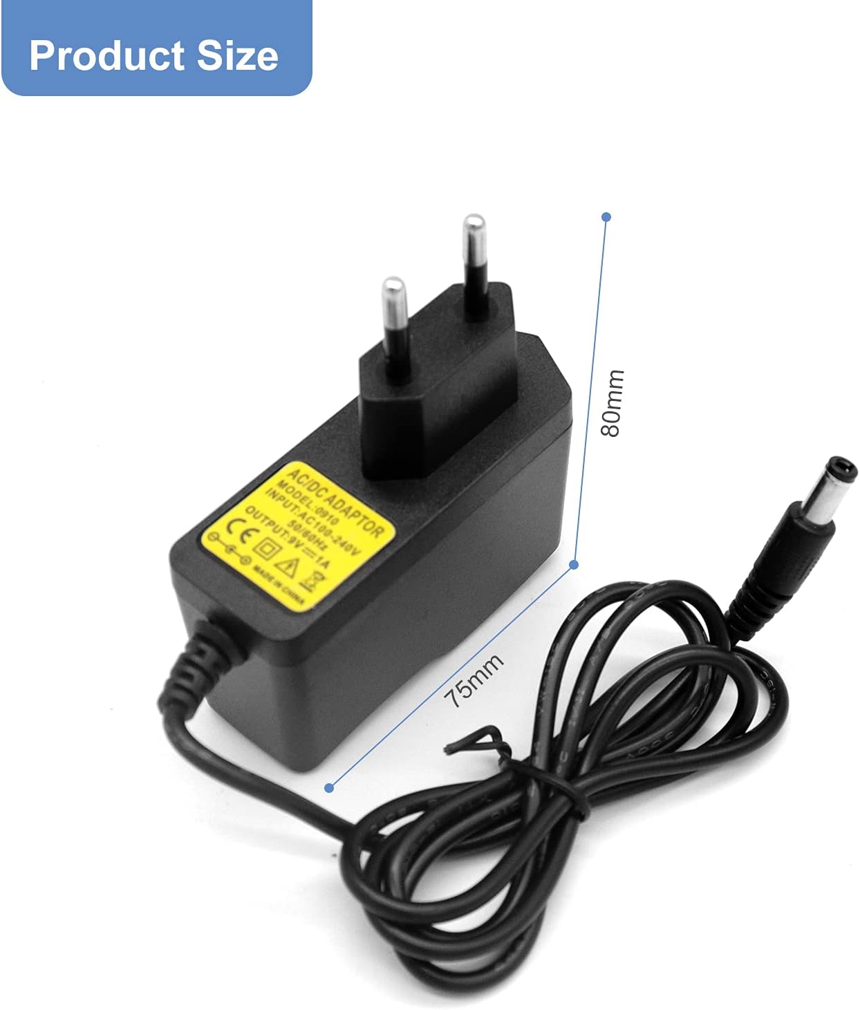RUIZHI Universal 9 V 1 A Power Supply Converter Adapter for Electronic Scales, LED Light Belt, Mobile DVD