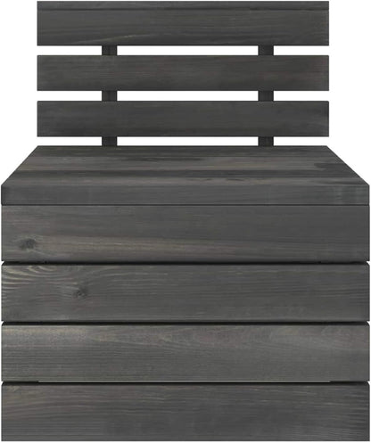 Homgoday Set Divani da Giardino su Pallet 2pz Pino Massello Grigio Scuro, Lettini Prendisole, Divano Letto Mobili, Lettini da Giardino, Lettino da Piscina da Giardino per Esterno Piscina