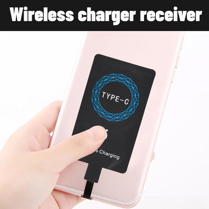 Bewinner 2Pcs USB C Wireless Charging Receiver, Fast Charging Slim Type C Qi Wireless Receiver Chip for USB C Phones, Wireless Charging Module with Self Adhesive Silicone