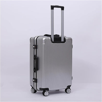 Suitcases Suitcases with Wheels Aluminum Frame Carry On Luggage Security Combination Lock Suitcase Adjustable Trolley Luggage Travel(Size:20 inches)