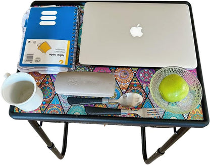OAK N' OAK Bunny Bear Table-Mandala Design® | Adjustable Multi Position Portable Folding Table Mate for Bed Trey, Work, Watch TV, Dining, Study, Outdoor & Office Furniture (Mandala)