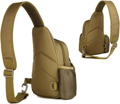 Sling Bag Backpack Crossbody Shoulder Chest Pack for Men Women Travel Outdoor Business Laptop Cycling Hunting Hiking Camping Rucksack Daypack Day Pack Pouch Khaki