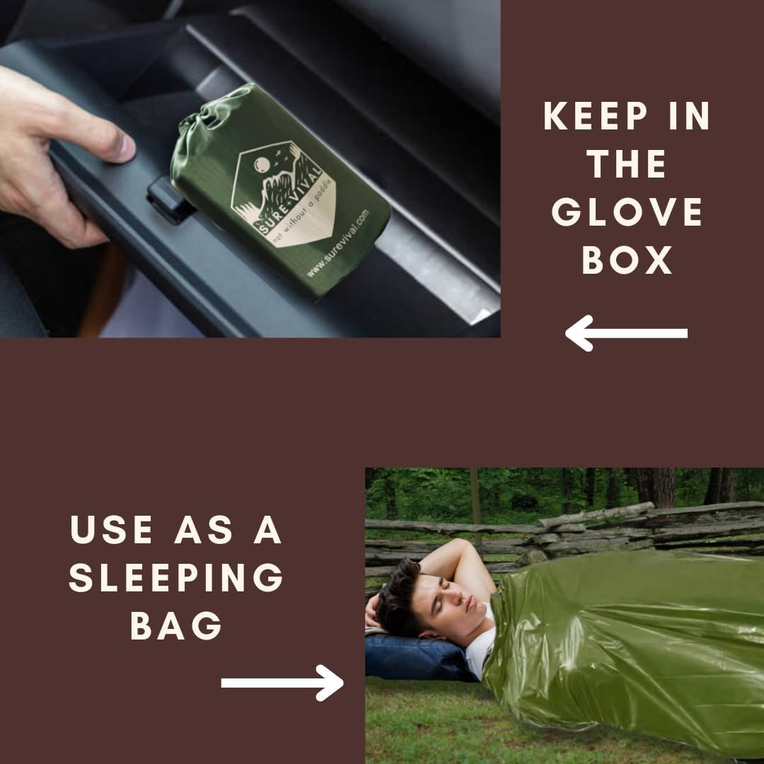 SUREVIVAL Emergency Tube Tent, Survival Shelter – Use As Survival Tent, Emergency Shelter, Emergency Blanket, Tube Tent, Survival Tarp - Includes Emergency Whistle & Paracord