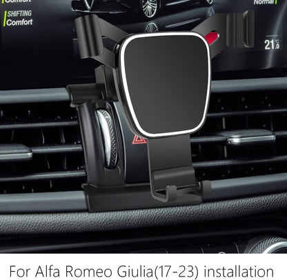LUNQIN Car Phone Holder for Alfa Romeo Giulia 2017 2018 2019 2020 2021 2022 2023 Car Accessories Navigation Bracket Interior Decoration Mobile Phone Holder
