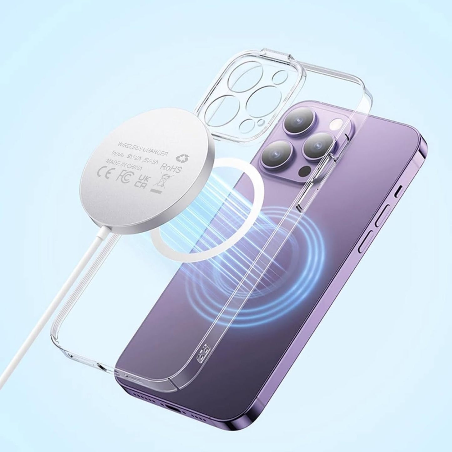 Magnetic Wireless Charger Compatible with Mag Safe Charging,15W Fast Wireless iPhone Charger Pad for iPhone 16/15/14/13/12(Pro,Max,Plus,Mini), Mag Safe Case,AirPod4,3,2,Pro