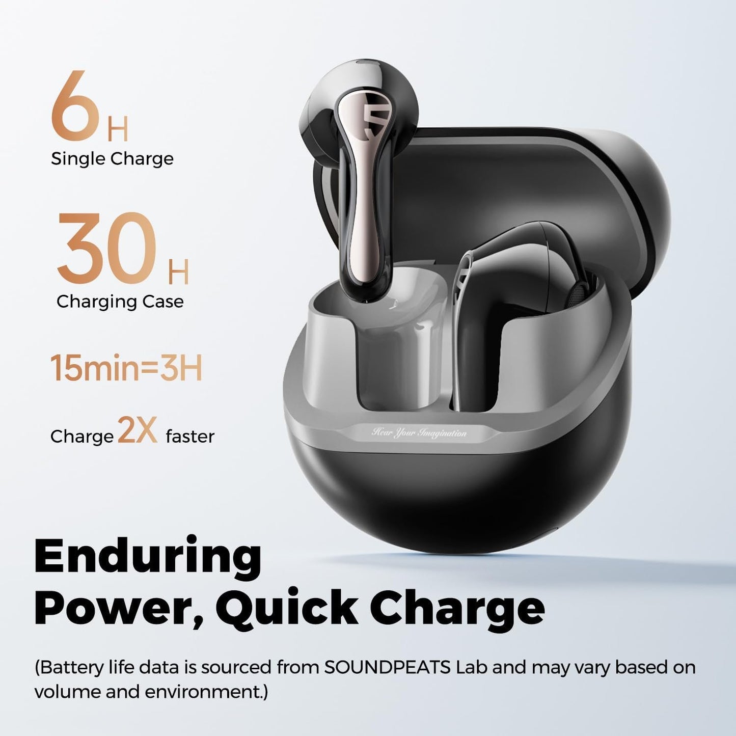 SoundPEATS Air5 Lite Wireless Earbuds with Hi-Res Audio, Bluetooth 5.4 Earphones, 13mm Drivers, LDAC Codec, Noise Cancelling Headphones for Calls, Stereo Sound, 30 Hrs, APP Control (Black) (Black)