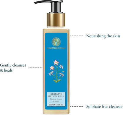 Forest Essentials Madurai Jasmine and Mogra Silkening Shower Wash, 200 ml