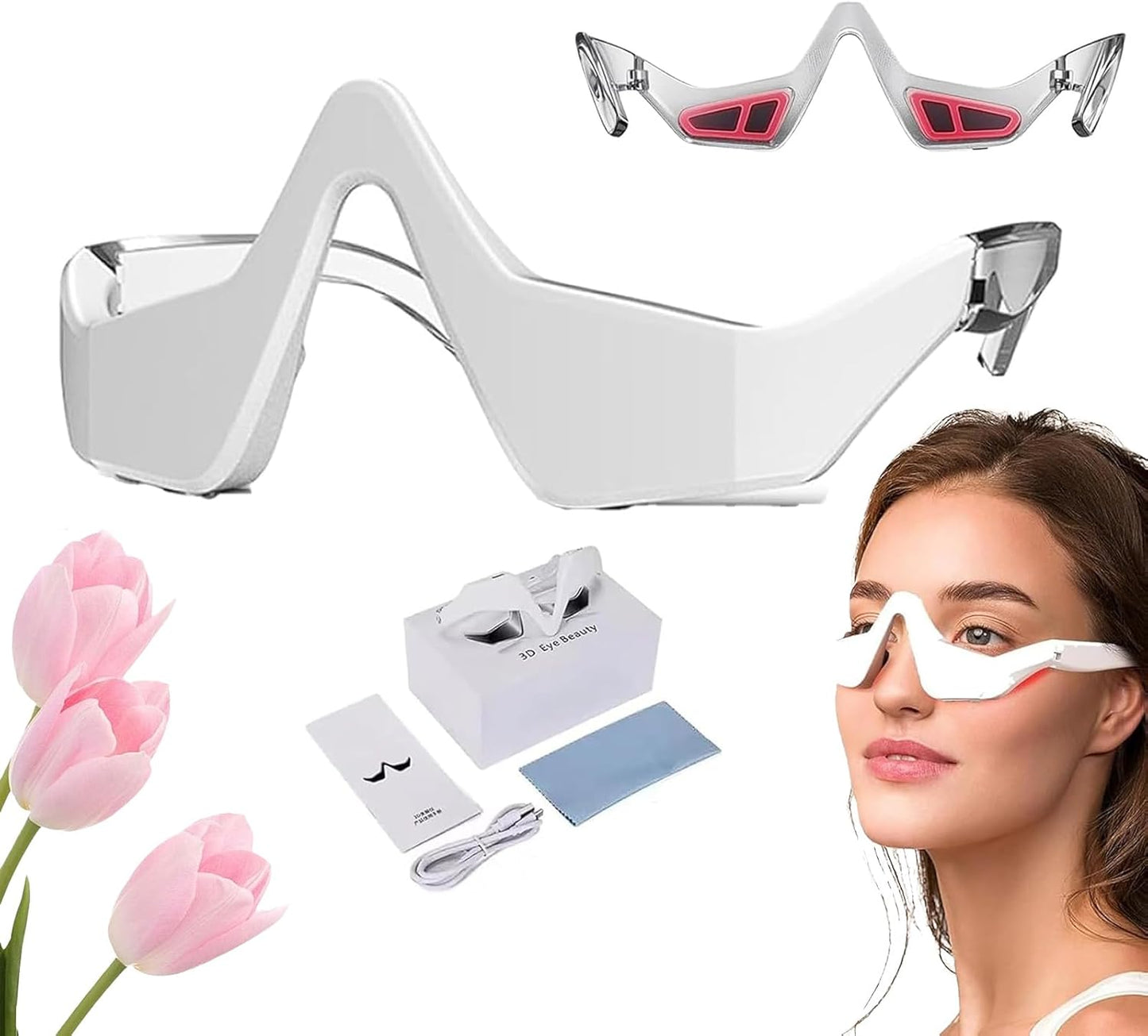 Renewa Eyelift Device, Renewa Eye Lift, Botanique Paris Under Eye Device, Under Eye Red Light Glasses for Reduce Dark Circles,Relieve Eye Fatigue,Reduce Fine Line (1pcs)