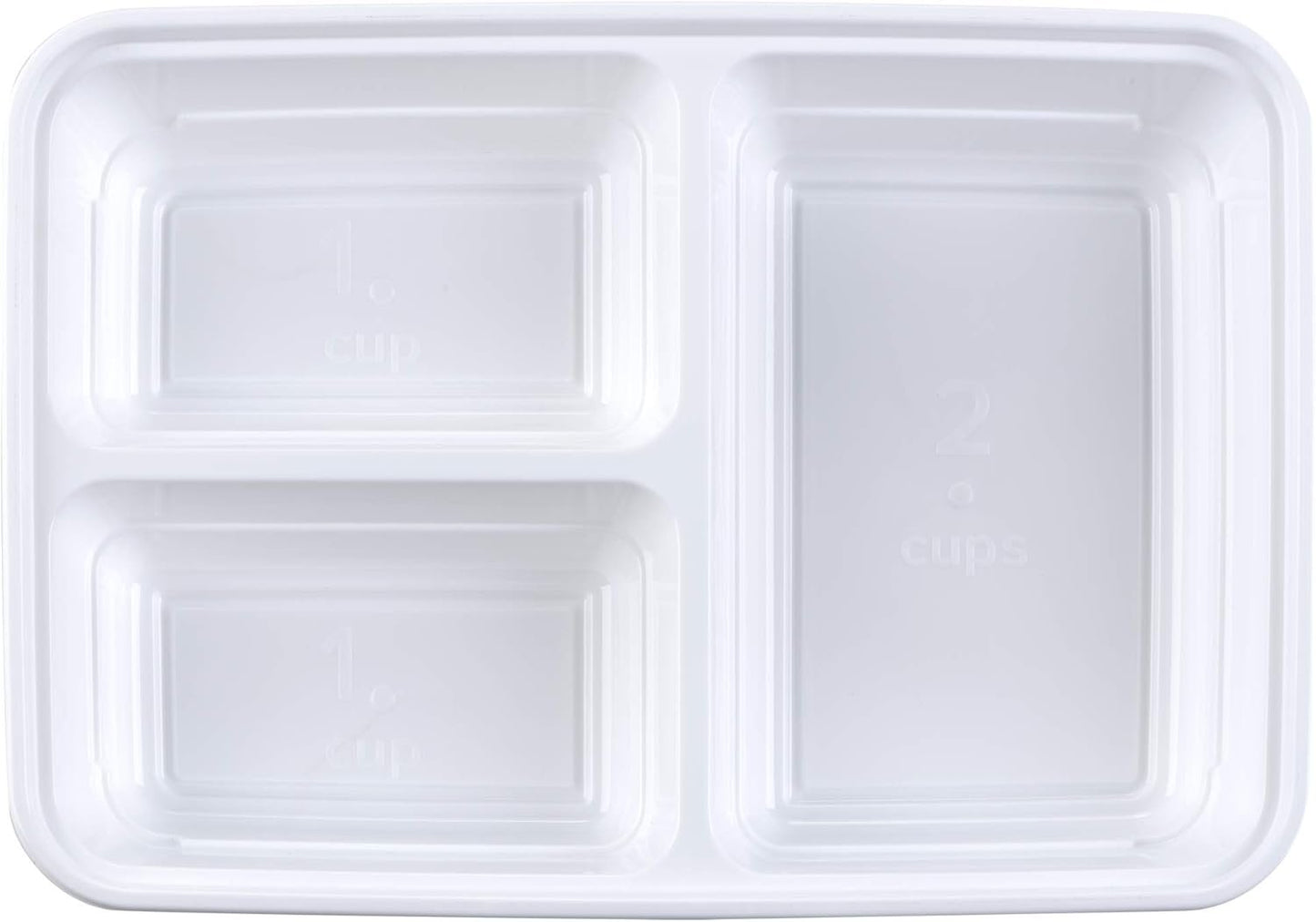 Good Cook Meal Prep, 3 Compartments BPA Free, Microwavable/Dishwasher/Freezer Safe, White
