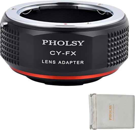 PHOLSY Adapter Ring Compatible with Contax/Yashica CY Mount Lenses to Fujifilm X Mount Camera Body for X-H2S, X-Pro3, X-T5, X-T4, X-T3, X-S20, X-S10, X-T30II, X-E4 etc. CY-FX