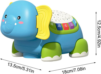 Crawling Toy, Musical Elephant Baby Toy, 7.09x5.31in Interactive Sensory Game, Funny Educational Play, Developmental Activity for Boys, Girls, Nursery Rooms, Home Play