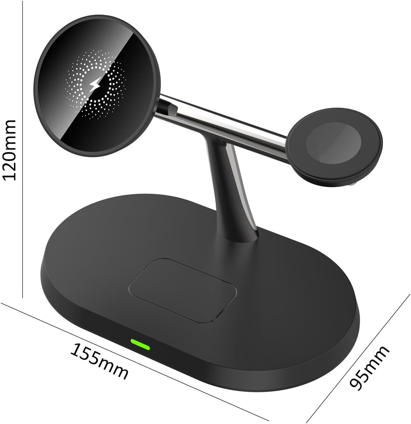 VNBBT 3 in 1 Wireless Charger, 15W Fast Magnetic Wireless Charging Stand Compatible Mag-Safe Charging for iPhone 16/15/14/13/12 Pro Max Series,AirPods,Apple Watch Series 10/9/8/7/6/SE/5/4/3/Ultra 2