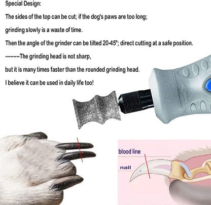 KITGUARD Diamond Dremel Dog Nail Grinder Bits for Rotary Tool-1/8'' Dremel Dog Nail Grinder Attachment-Pet Nail Grinder Bit Work for Animals Nail Care (C)