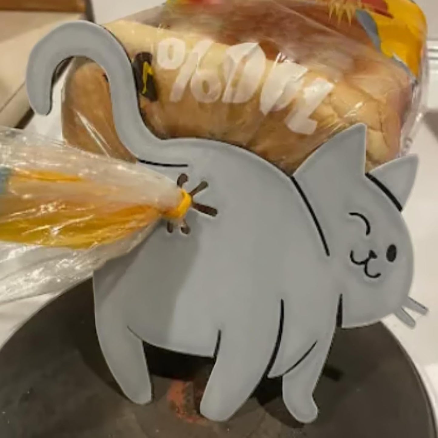 Bread Ties, Cat Butt Bread Clip, Reusable Food Clips for Breads, Funny 3D Printed Bag Holder, Quirky Home Decor, Novelty Kitchen Gadget for Cat Lovers