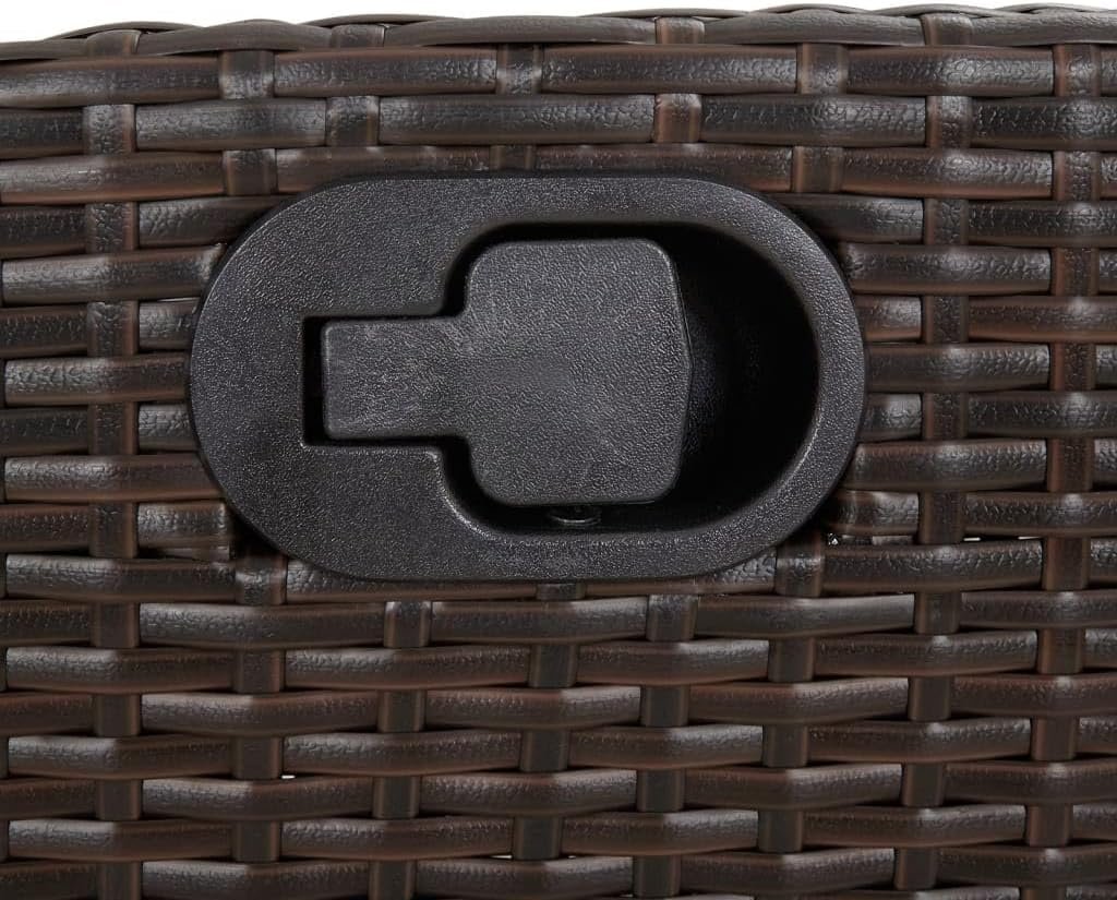 vidaXL 3-Piece Garden Dining Set with Cushions - Brown Poly Rattan Reclining Chairs & Tempered Glass Table for Outdoor Patio/Garden/Backyard