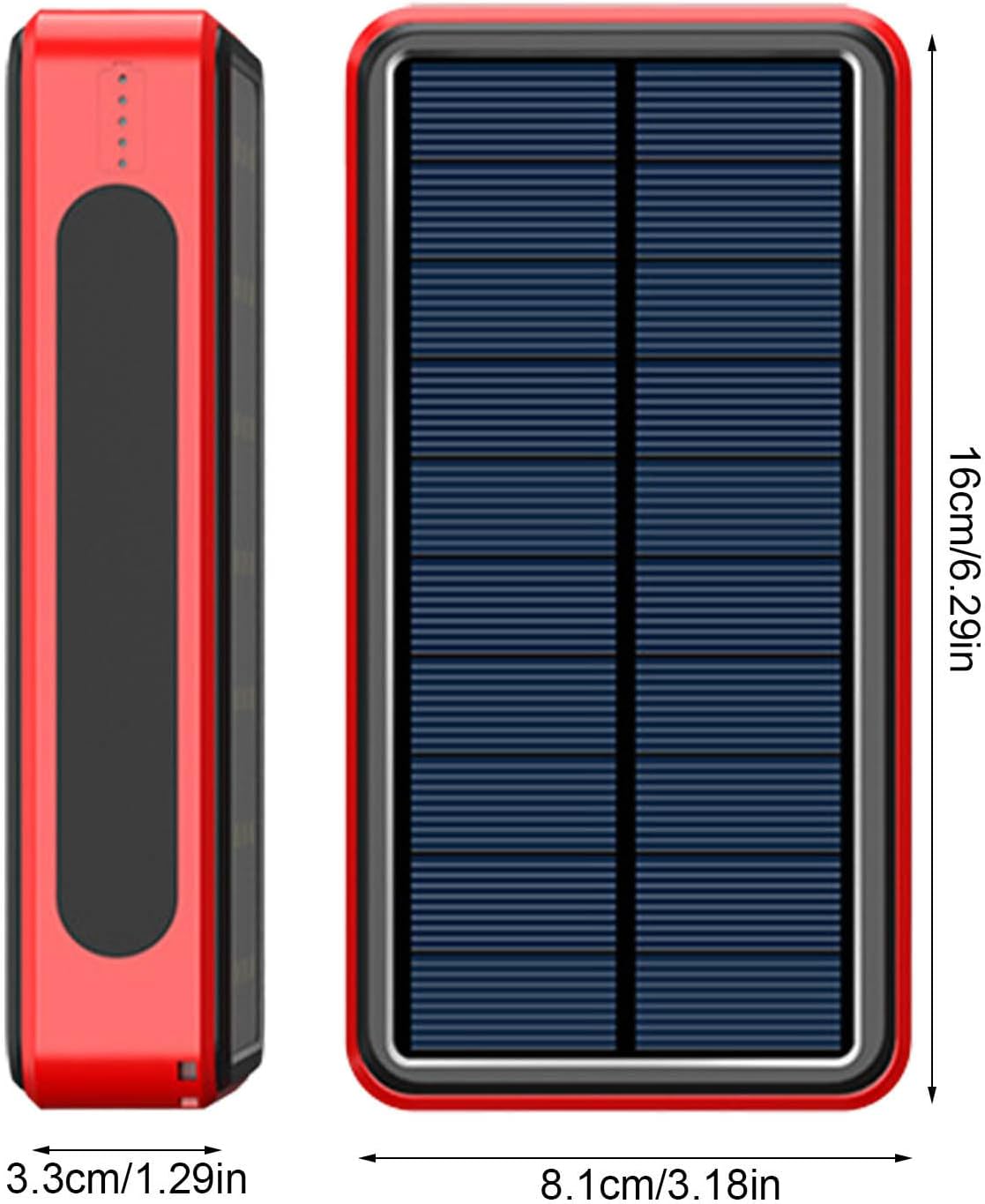 Portable Charger Power Bank - Solar Panel Battery, Wireless Charging Pack, Backup Device Charger | Waterproof USB Solar Powered Panel, Outdoor LED Flashlight Power Source Travel Hiking
