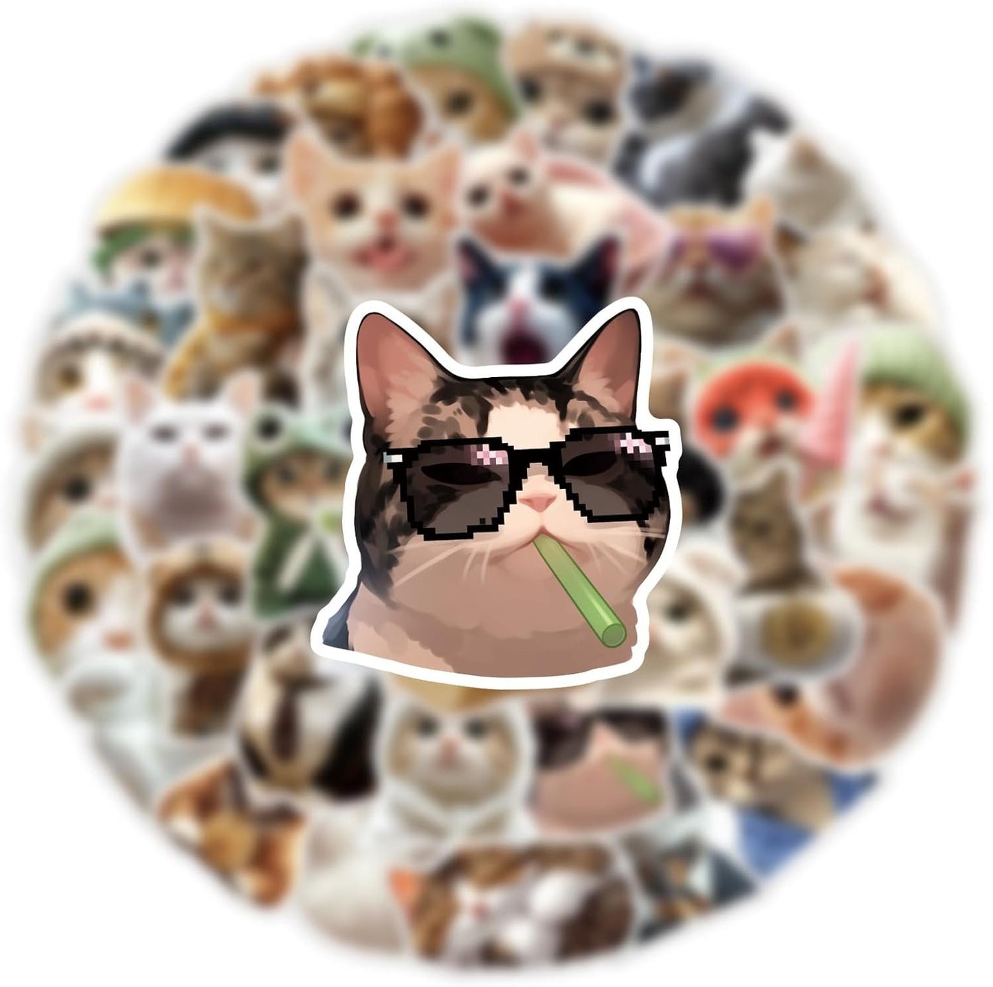 Cat Stickers, Cute Cat Stickers | Cute Animal Stickers - Waterproof Decorative Secals Favors for Teens Adults Girls Boys
