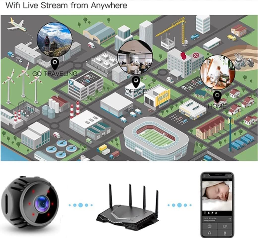 Mini Spy Camera 1080P HD Hidden Camera - Portable HD Small Nanny Cam with Night Vision and Motion Detection - Built-in Battery - Covert Security Camera for Home/Office/Indoor/Outdoor