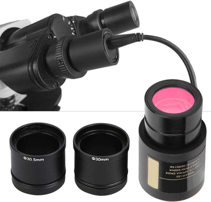 Electronic Microscope Eyepiece 1.3MP USB 2.0 Electronic Eyepiece with Two Microscope Adapter Rings 23.2mm 30.5mm 30.5mm Plug and Play