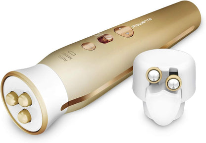Rowenta LV7030 Electric Face and Eye Massager with Lifting Effect, Gives Brighter and Relaxed Skin, Anti-Age Results in 28 Days, 2 Interchangeable Face Toning Heads