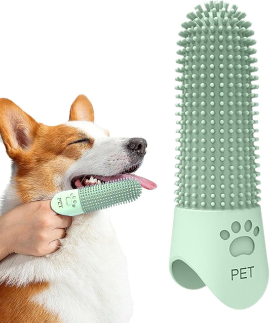 Dog Teeth Cleaning Brush - Silicone Dog Toothbrush Kit | Pet dentall Care | Soft Bristle Finger Brush For Cats & Dogs, Puppy Toothbrush For Oral Hygiene, Pet Grooming Supplies For Small Animals