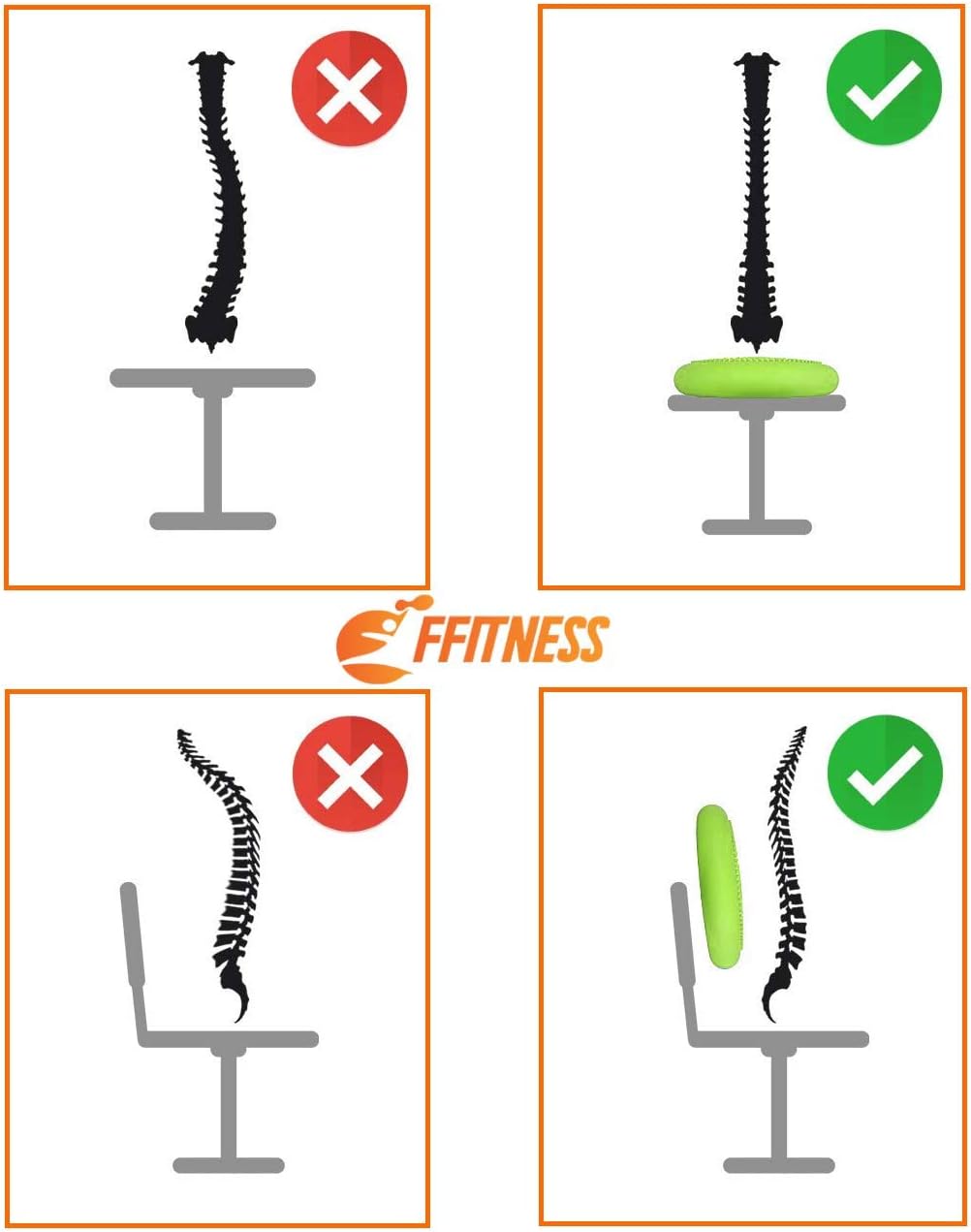 Balance Cushion - Improve Stability and Balance, Inflatable PVC Anti-Burst | Home Fitness Yoga Pilates Rehabilitation