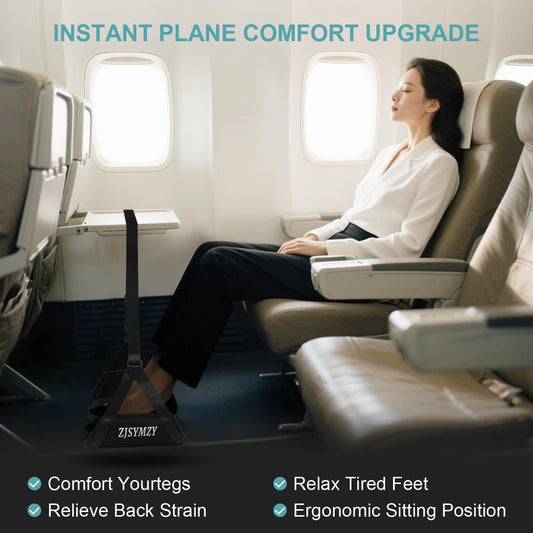Foot Hammock for Plane Travel,Anti-Squeeze Airplane Foot Rest with Extended Adjustment Strap, Leg Hammock for Airplane Travel Essentials,Plane Foot Hammock to Relax Your Feet