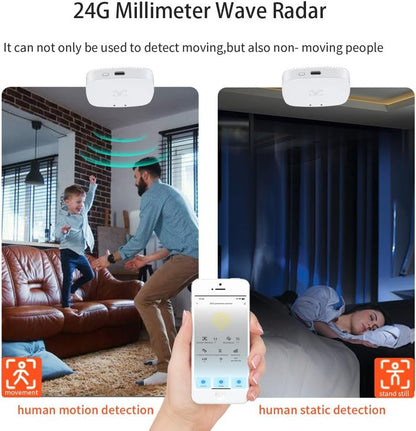 MmWave Human Presence Sensor,Zigbee Millimeter Wave Radar PIR Wired Motion Sensor,Requires TUYA HUB,Support Home Assistant via Zigbee2mqtt,for Indoor Home Automation